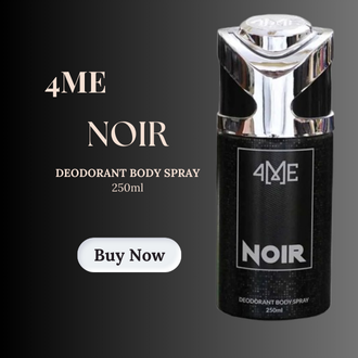 4ME Noir premium body spray, delivering a deep, captivating scent with a modern and stylish design for all-day wear.