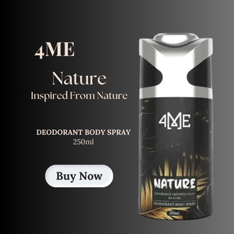 4ME Nature luxury body spray, crafted with natural ingredients for a clean, earthy fragrance that revitalizes your senses.